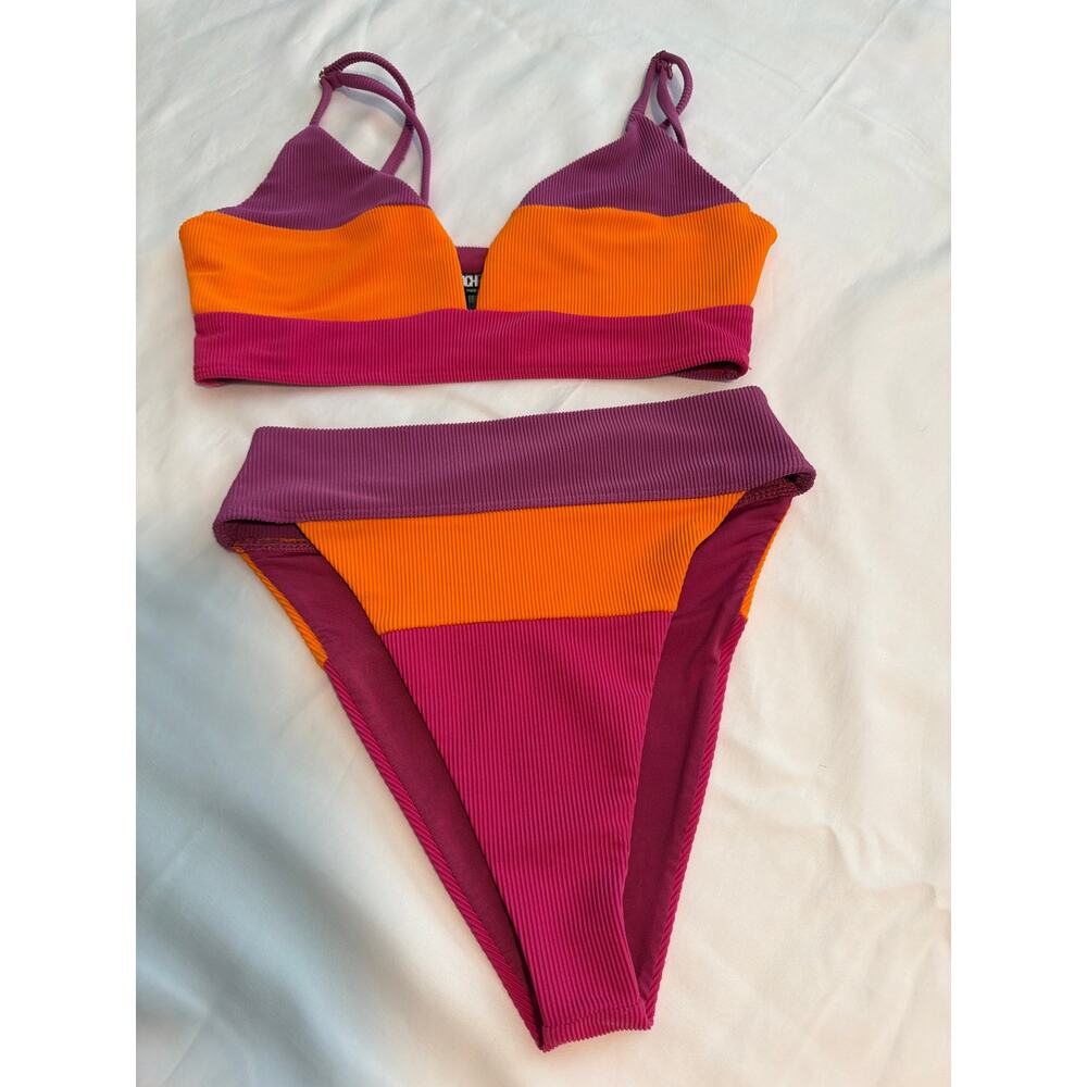 Beach Riot Anthropologie Alexis Colorblock Bikini Set SZ Top-M Bottom-S